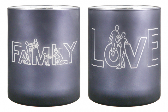 Suport lumanare de sticla Family Set 2 [2]