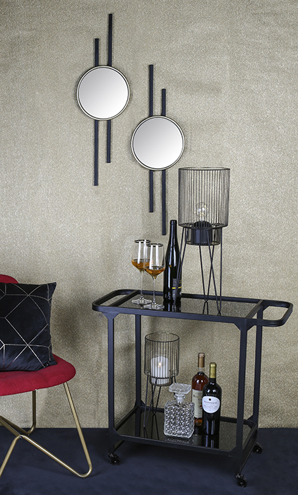 Suport lumanare DIVERSITY, metal/sticla, 53x19 cm [3]