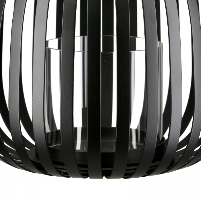 Suport lumanare, Dogma, Sticlă, Metal, negru, PU 2, H. 17 cm, D. 21 cm [4]