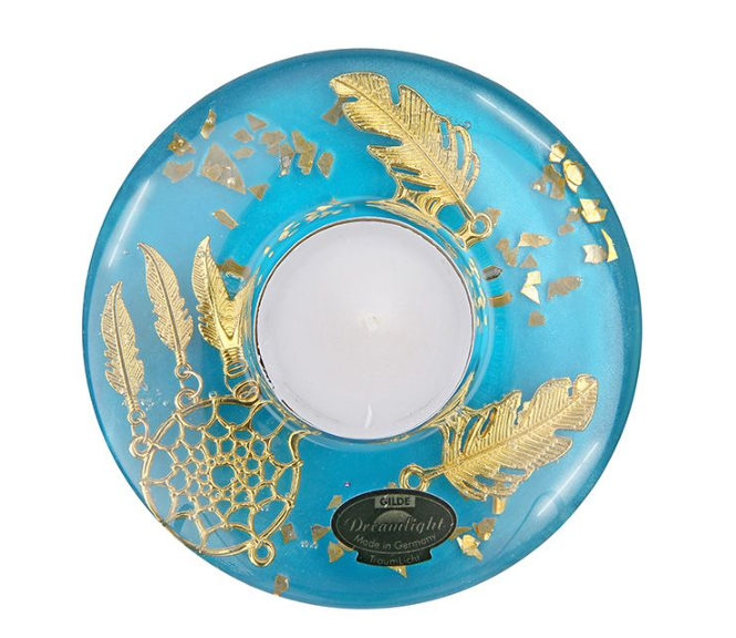 Suport lumanare Dreamlight frunza, sticla, 10x4 cm [2]