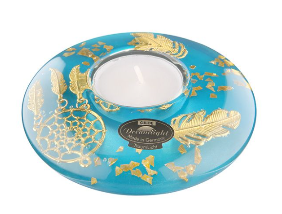 Suport lumanare Dreamlight frunza, sticla, 10x4 cm [3]