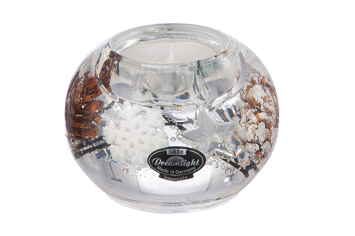 Suport lumanare Dreamlight, tip pastila, Mercur Smart, „Poveste de iarna”, sticla, transparent, PU 6, H 6 cm, A. 8 cm [2]