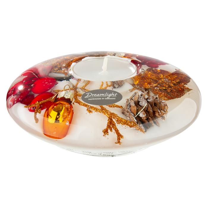 Suport lumanare Dreamlight, tip pastila, Ufo Medium, „Binecuvantari de cupru”, Sticla, culoarea cuprului, PU 6, H 5 cm, A. 12 cm [3]