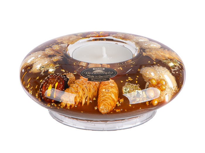 Suport lumanare Dreamlight, tip pastila, Ufo Mini, „Cozy Night”, sticla, maro, PU 6, H 4 cm, A. 10,5 cm [2]