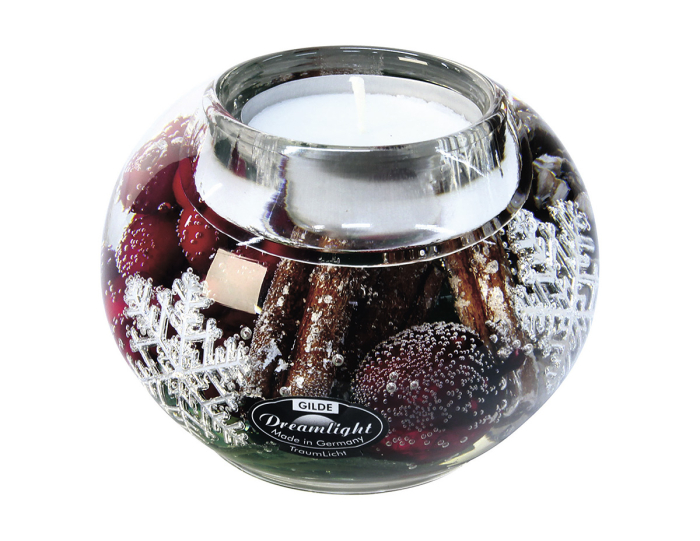 Suport lumanare Dreamlight, tip tealight, Mercur Smart, „Noel”, motiv fulg de zapada, sticla, rosu, PU 6, H 6 cm, A. 8 cm [2]