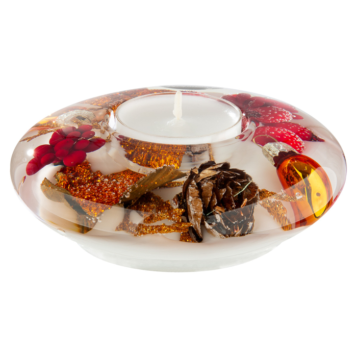 Suport lumanare Dreamlight, Ufo Mini, „Binecuvantari de cupru”, sticla, culoarea cuprului, PU 6, H 4 cm, A. 10,5 cm [2]