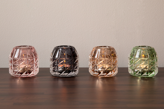 Suport lumanare Glossy, Sticla, Gri , 9x9 cm [2]