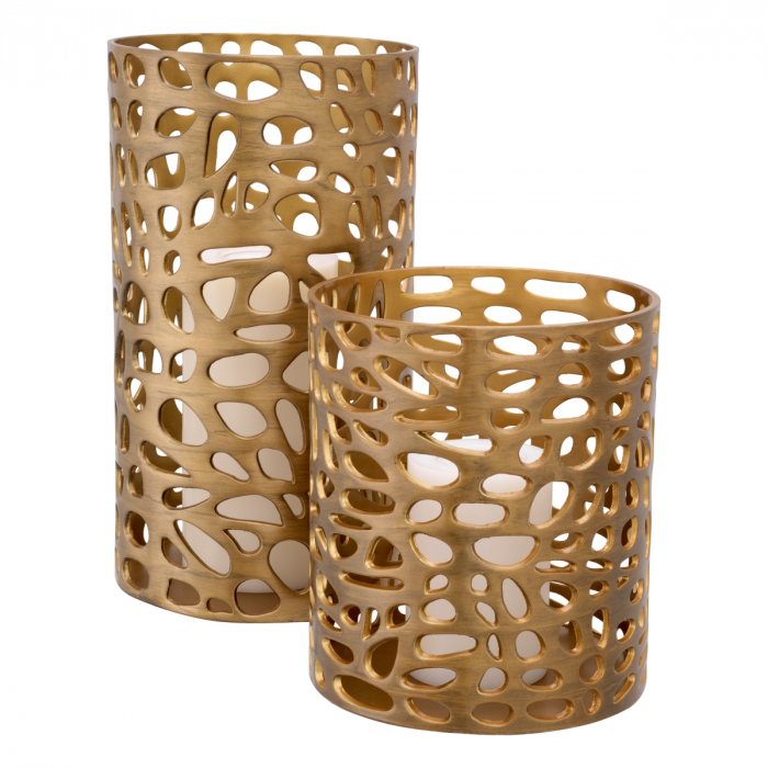 Suport lumanare Hurricane, Dix S finisaj din alamă vintage , Dims: Ø 24.5 | H. 27  (CM) [6]