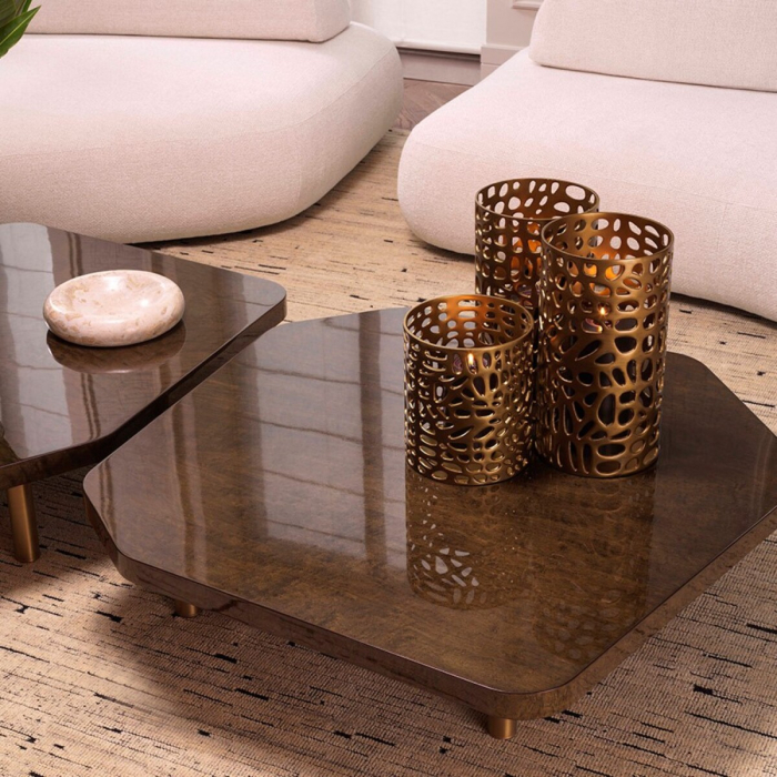 Suport lumanare Hurricane, Dix S finisaj din alamă vintage , Dims: Ø 24.5 | H. 27  (CM) [2]