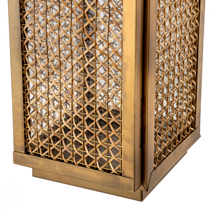 Suport lumanare Hurricane, Festival S, finisaj din alamă vintage , Dims: L. 20 | W. 18.5 | H. 67 (CM) [5]