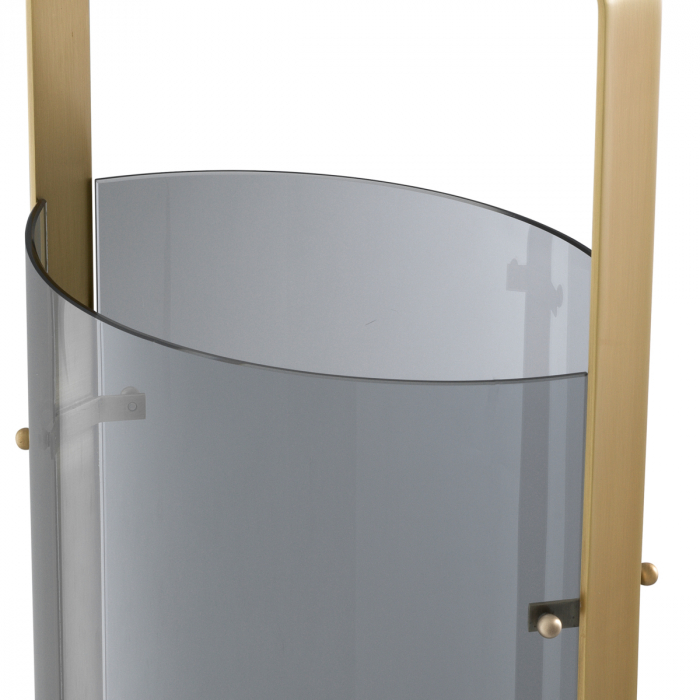 Suport lumanare Hurricane, Reid L, finisaj din alamă cu aspect vintage, Dims: L. 21 | W. 29.5 | H. 65 (CM) [4]