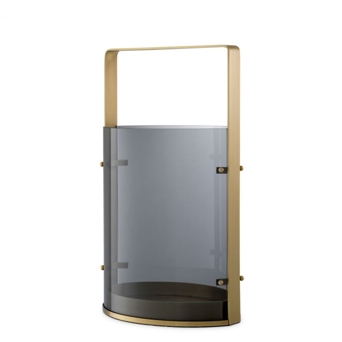 Suport lumanare Hurricane, Reid S, finisaj din alamă cu aspect vintage , Dims: L. 21 | W. 29.5 | H. 50 (CM) [2]