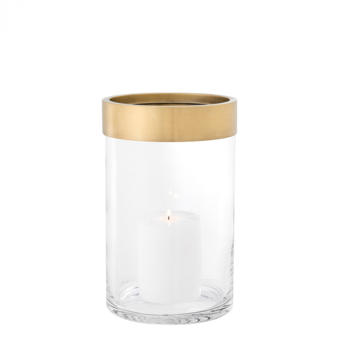 Suport lumanare Hurricane, Vertex, finisaj din alamă cu aspect vintage S, Dims: Ø 20 | H. 31.5 (CM) [1]