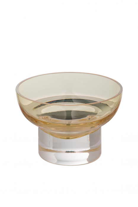 Suport lumanare JULIA, Sticla, Champagne/Transparent, 7x10.5 cm [2]