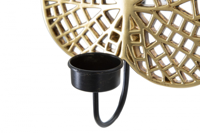 Suport lumanare Lotus, rasina/fier, auriu/negru, 20X8X22.2 cm [5]