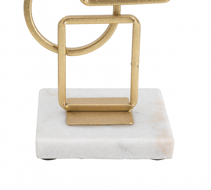 Suport lumanare Marie, Fier/Marmura, Auriu/Alb, 31,5x13x10 cm [4]