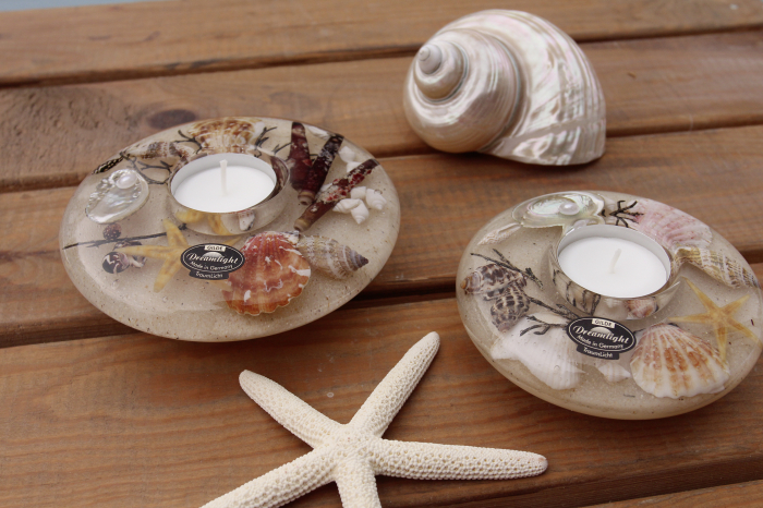 Suport lumanare mini SEA BREEZE, sticla, 13x5 cm [2]