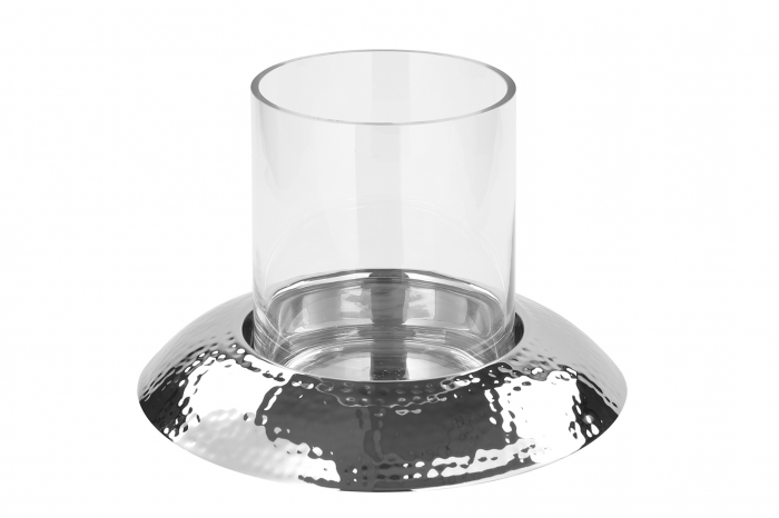 Suport lumanare Napa, Aluminiu nichelat/Sticla, Argintiu, 24x27.50 cm [3]