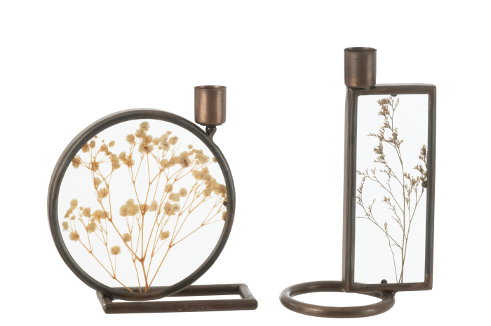 Suport lumanare, Narry, metal/ cupru, galben sortiment de 2 | L 14.5X l 5X H 14.7 cm [2]