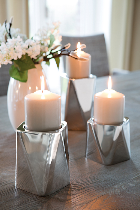 Suport lumanare NAVONA, otel inoxidabil, 13x10 cm [2]