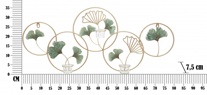 Suport lumanare pentru perete Greenery, Fier/Sticla, Multicolor, 35.5x80x7.5 cm [6]