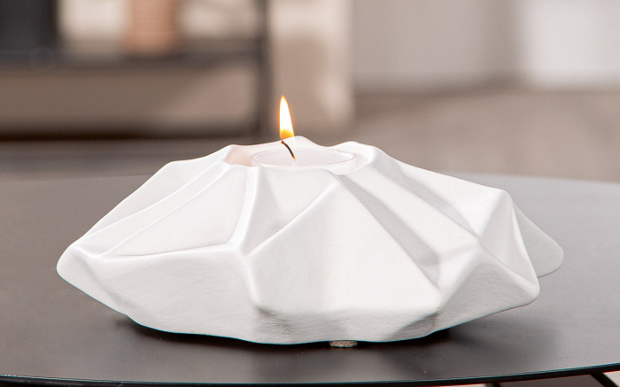 Suport lumanare, Pisa, Ceramica, alb, PU 6, L. 19 cm, L. 19 cm, H. 7 cm [5]