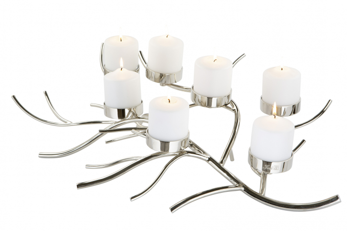 Suport lumanare RAMUS, aluminiu placat cu nichel, 51 x 17 x 80 cm [2]