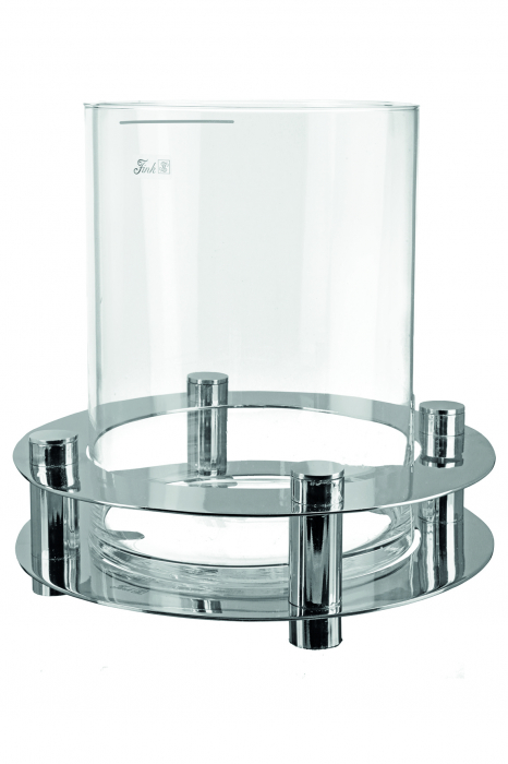 Suport lumanare RICARDO, Aluminiu/Sticla, Argintiu, 23x23 cm [2]