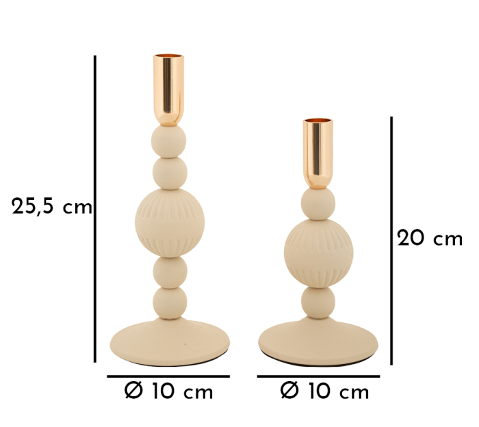Suport lumanare, Set de 2 buc. Aster cm ø 10x20-10x25.5 [5]