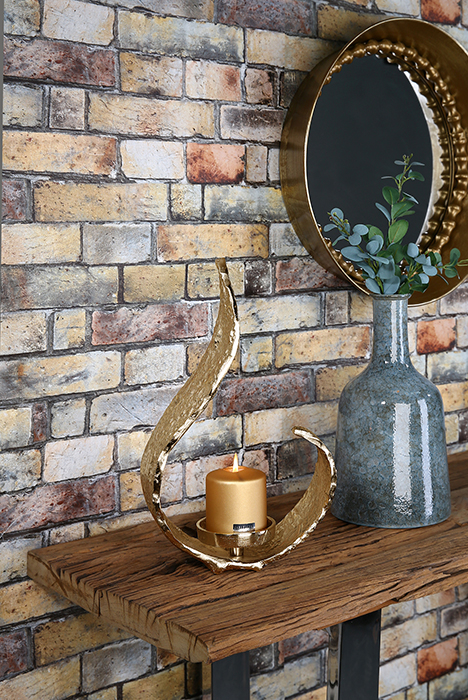 Suport lumanare Snail, aluminiu, auriu, 42x23,5x10 cm [5]