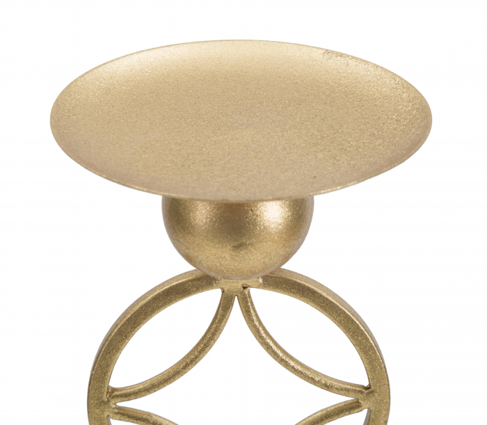 Suport lumanare Star, Fier/Marmura, Auriu/Alb, 32x10x10 cm [5]