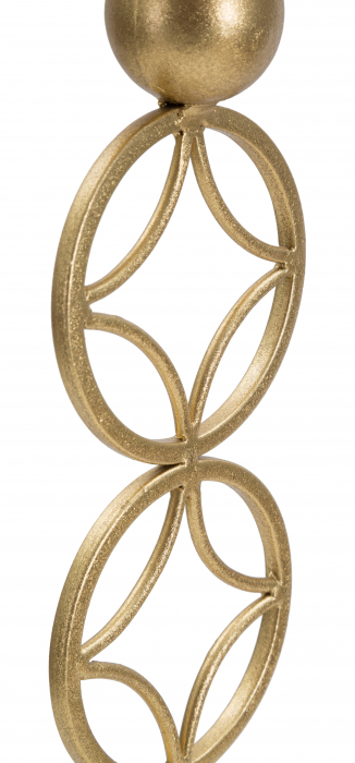 Suport lumanare Star, Fier/Marmura, Auriu/Alb, 32x10x10 cm [3]