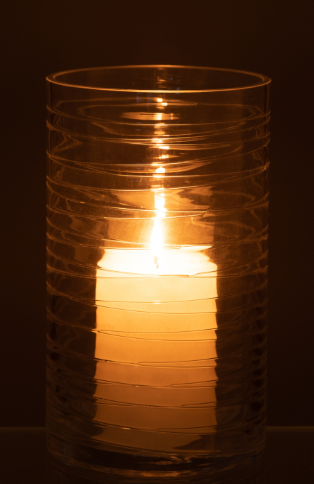 Suport lumanare Stripes, Sticla, Transparent, 12.5x12.5x22 cm [3]