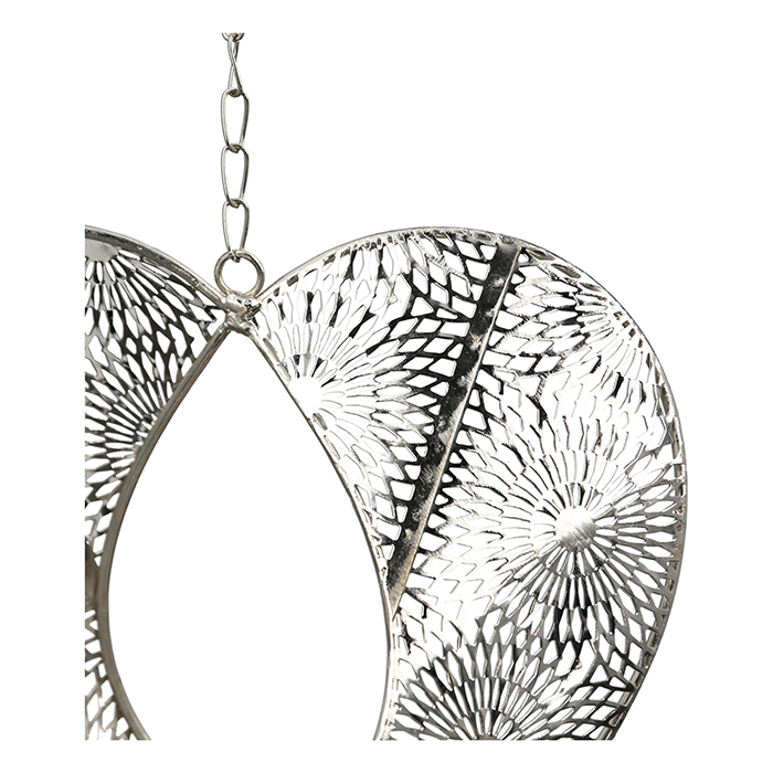 Suport lumanare suspendat PURE LOVE, metal, argintiu, 22x22x8 cm [4]