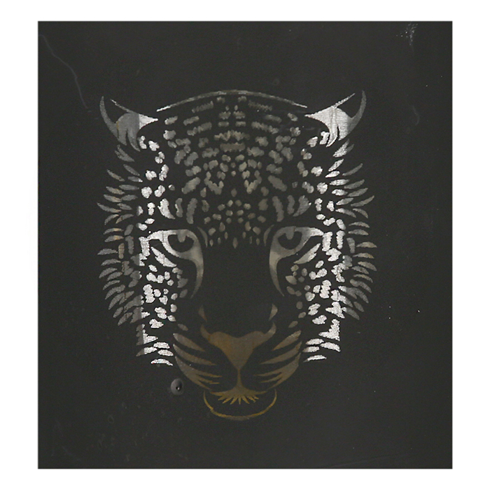 Suport lumanare Tiger, sticla, negru/auriu, 10x9 cm [3]