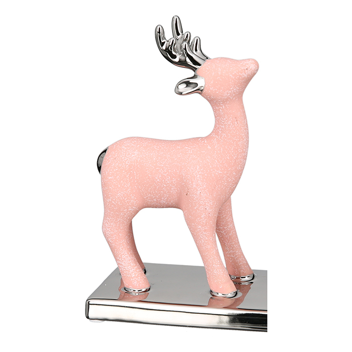 Suport lumanare TINTA, ceramica, roz/argintiu, 17x17x8 cm [2]