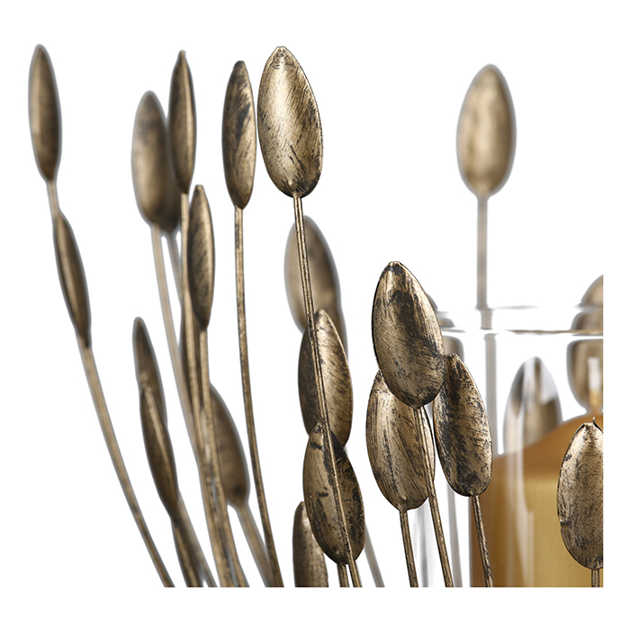 Suport lumanare Trevi, metal/sticla, auriu, 18x17 cm [2]