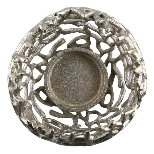 Suport lumanare Twigs, aluminiu, argintiu, 8x12 cm [3]