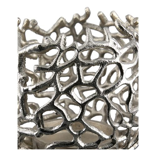 Suport lumanare Twigs, aluminiu, argintiu, 8x12 cm [2]