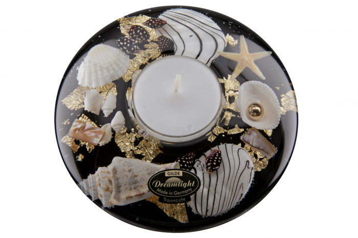 Suport lumanare Ufo Shells, Sticla, Multicolor, 4x10.5 cm [2]