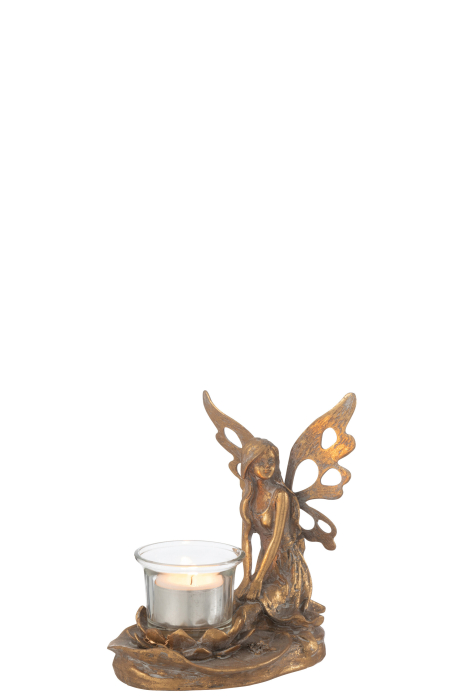 Suport lumanare, Vidia, metal, auriu, S | L 15X l 10X H 16 cm [3]
