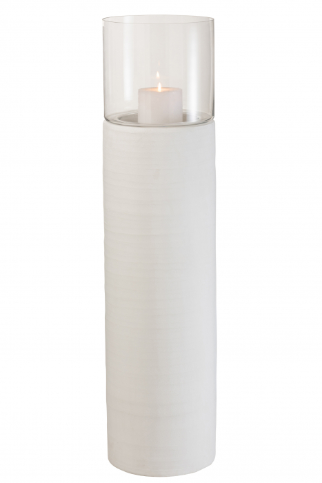 Suport lumanari, Ciment, Alb , 25x25x102cm [2]