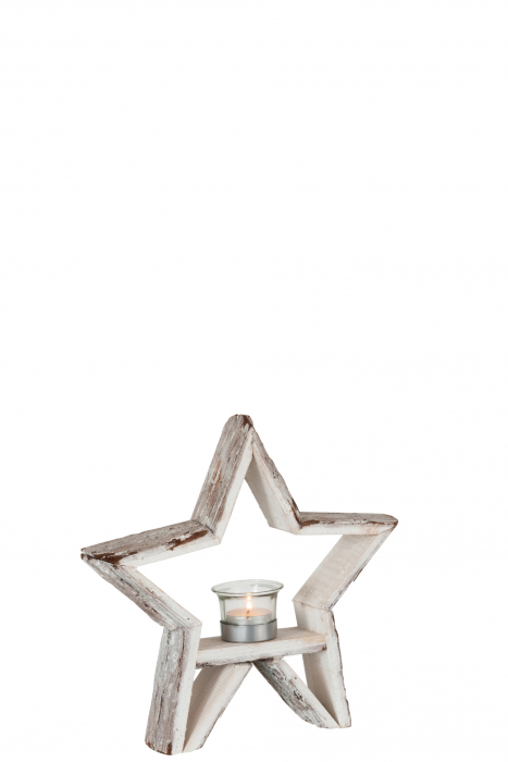 Suport lumanari, Lemn, Alb , 30x5x29 cm [2]