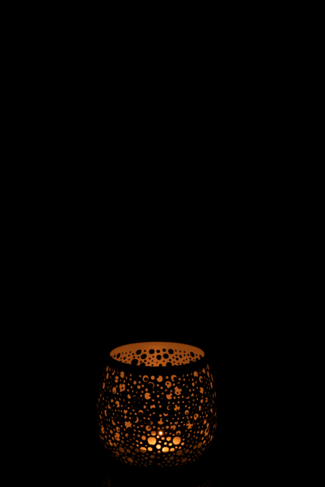 Suport lumanari, Metal, Alb , 11x11x12 cm [3]