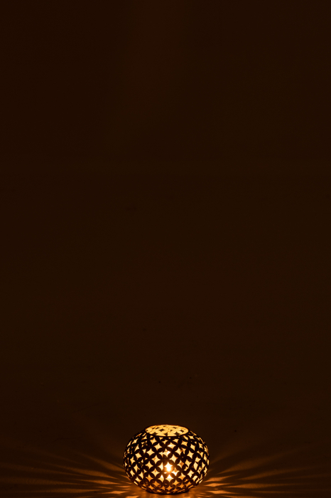 Suport lumanari, Metal, Auriu, 14x14x10 cm [3]