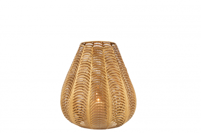 Suport lumanari, Metal, Auriu, 24x24x31 cm [2]