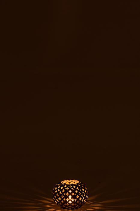 Suport lumanari, Metal, Gri, 14x14x10 cm [3]