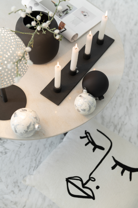 Suport lumanari, Metal, Negru, 40.5x9x3 cm [4]