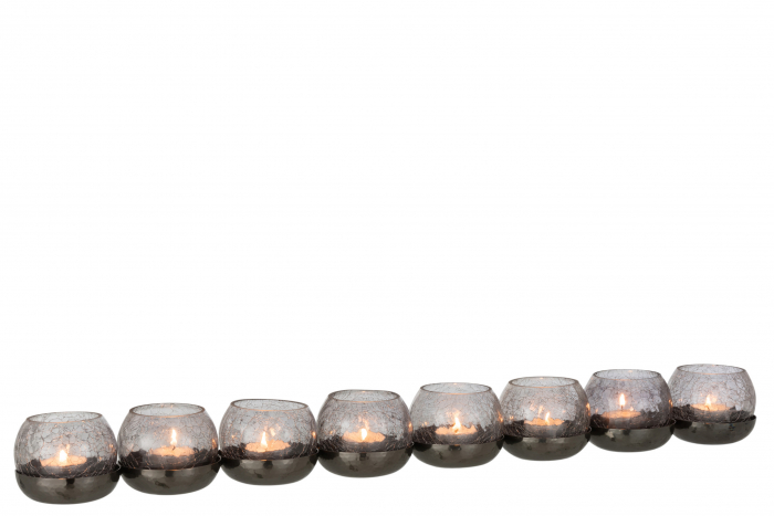 Suport lumanari, Metal, Negru, 71x9x7.5 cm [2]