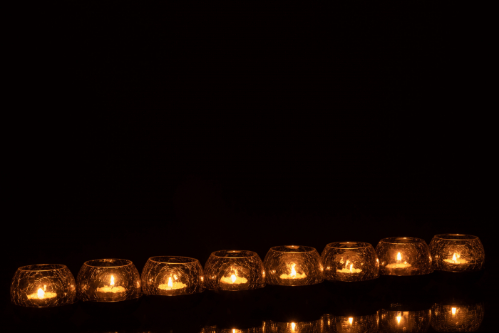 Suport lumanari, Metal, Negru, 71x9x7.5 cm [3]